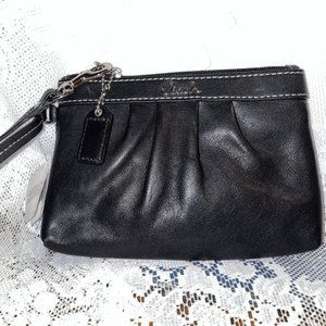 Coach Pleated Leather Wristlet
